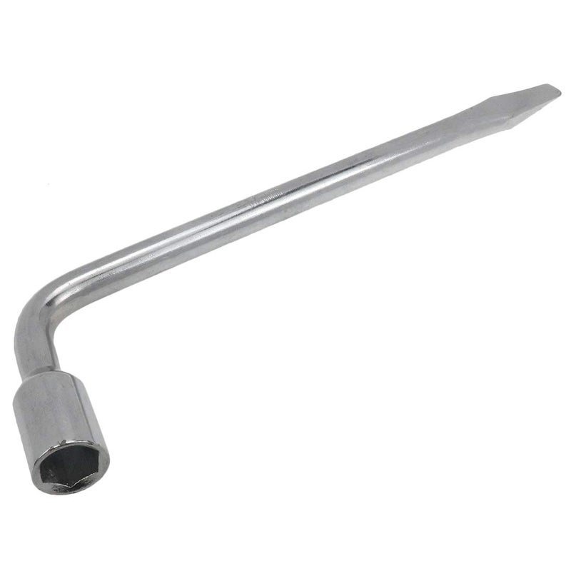 Semetall 17mm Car Spare Tire Lug Wrench,Slotted End Socket Repair Tool,Tire Replacement Tool (Silver) - Image 1